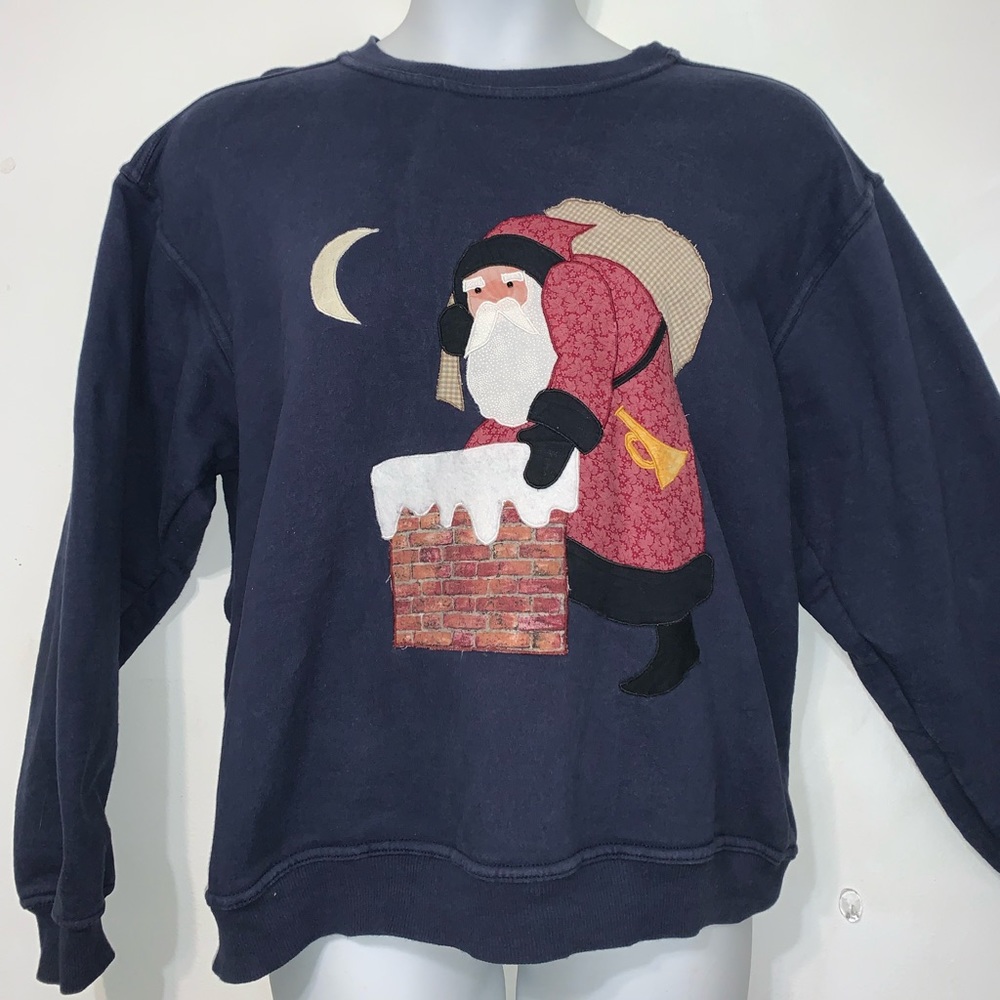 Pluma Vintage Santa Sweatshirt Size Large Russell Athletics